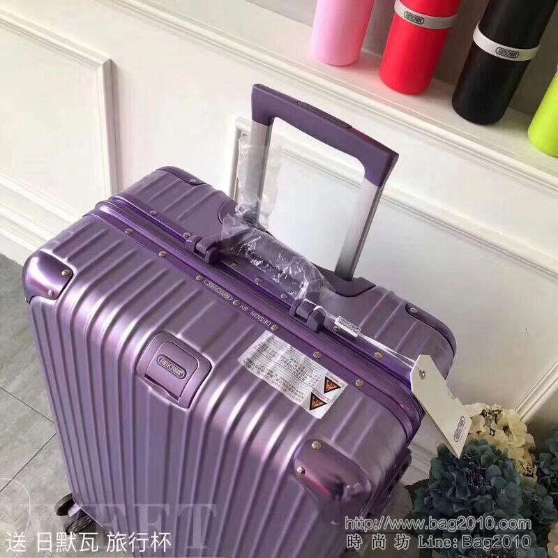 RIMOWA日默瓦 經典款拉杆箱 pc配鋁鎂合金邊框 代工廠生產 靜音萬向輪 無極拉杆拉箱  xbt1076
